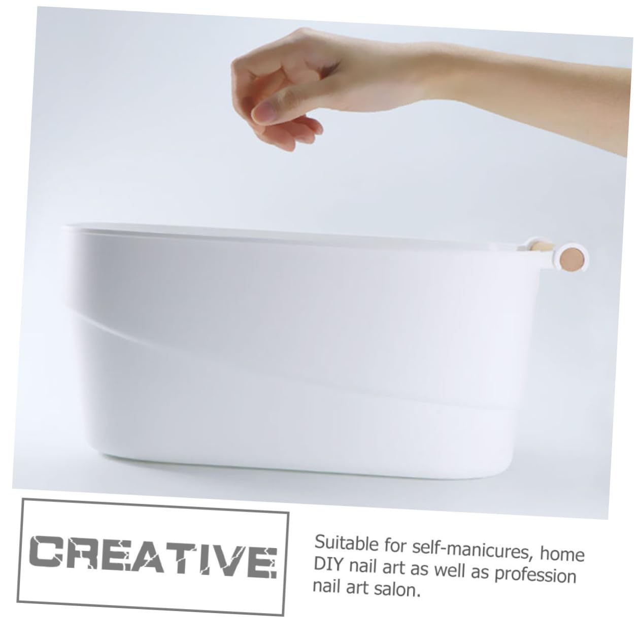 Ciotola per Ammollo Unghie Stile Giapponese in Pp Bianco Resistente e Non Deformabile per Manicure Professionale e Uso Domestico