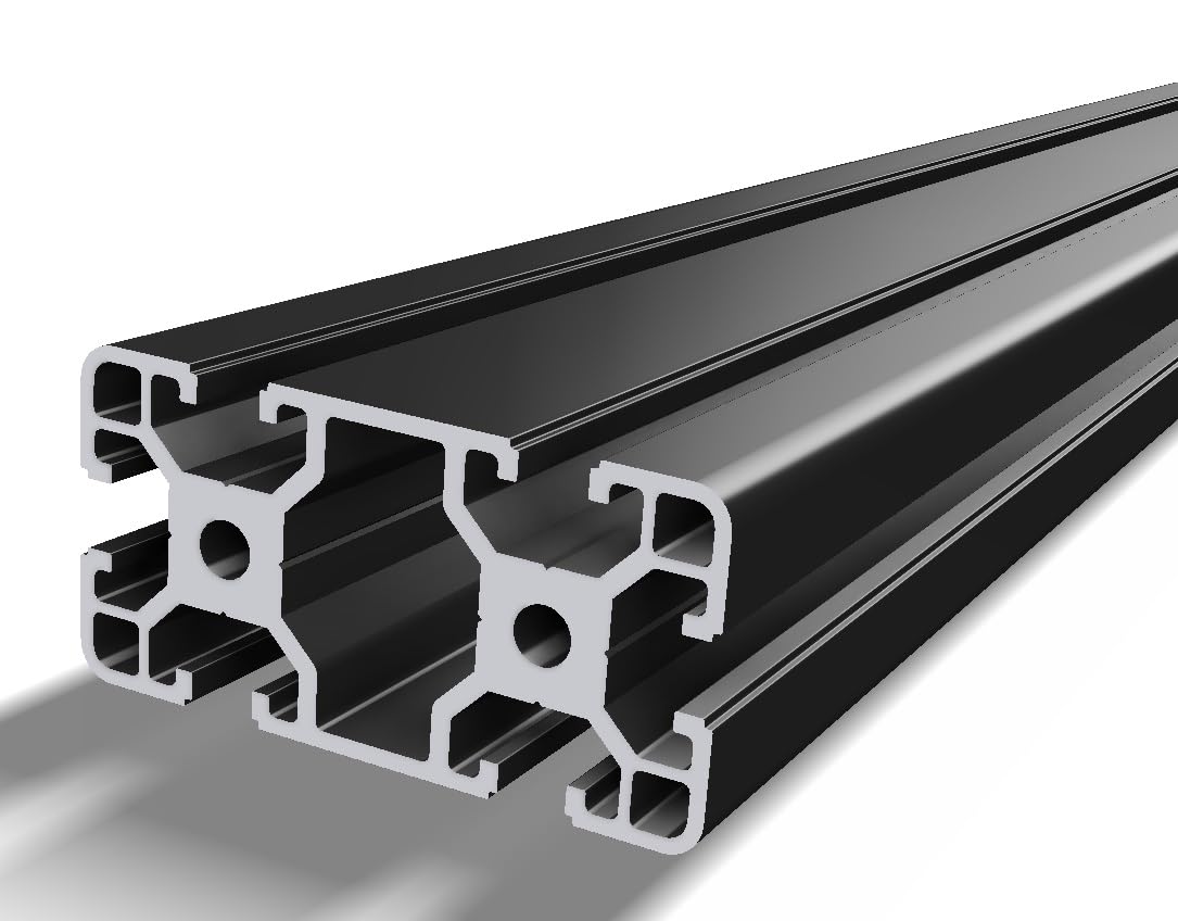 PERFIL ALUMINIO ANODIZADO NEGRO 4080 RANURA 8, PERFIL TÉCNICO ESTRUCTURAL 40mm x 80mm (1500mm)