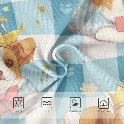 Wusikd Lying Dog Boys' Underwear Cotton Blue White Plaid Boys Briefs Soft Toddler Underwear 2T3