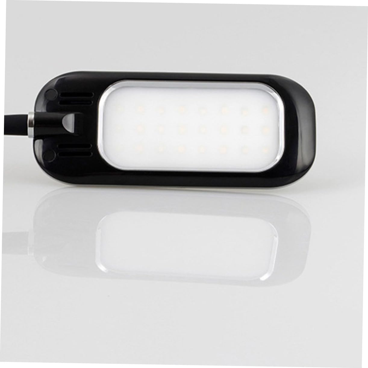 Hemobllo Luz Clip USB Lámpara de Lectura Lámpara de Clip Cuidado Ojos Portátil y Flexible Botón Pulsador para Cama Viajes Negra