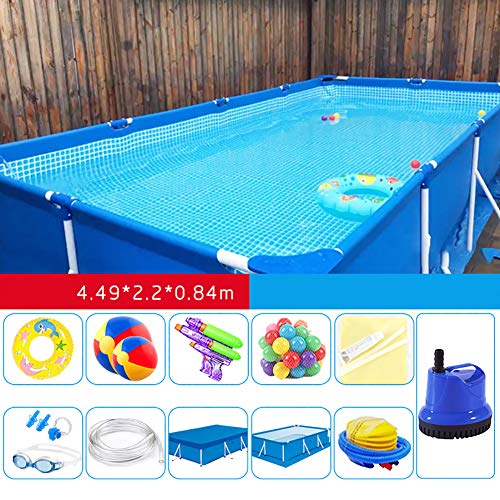WRJ Deck Plane Rectangular Dustproof Waterproof Foldable Easy Cover Pools Outdoor Beach Summer Party Multifunctional Indoor Playground Space Fishpond Pet Pool Paddling Pool,Style 6