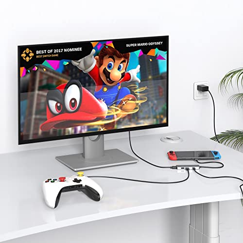 Switch Hdmi Adapter Hub Dock, Usb C To Hdmi Multiport Hub 4K Hdmi Display, Usb 3.0, Usb 2.0 And Pd Charging Compatible With Nintendo Switch, Macbook Pro/Air, Ipad Pro, Samsung Dex, Galaxy S20/S10 #TOP2