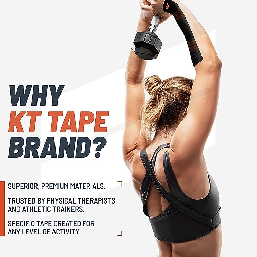 Image of KT Tape, PRO Synthetic Elastic Kinesiology Athletic Tape, 150 Count, 10 inch Precut Strips