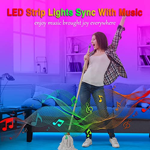 Keepsmile 50Ft Led Strip Lights Smart Sync Music Led Lights For Bedroom Home Decoration, App Control #TOP3