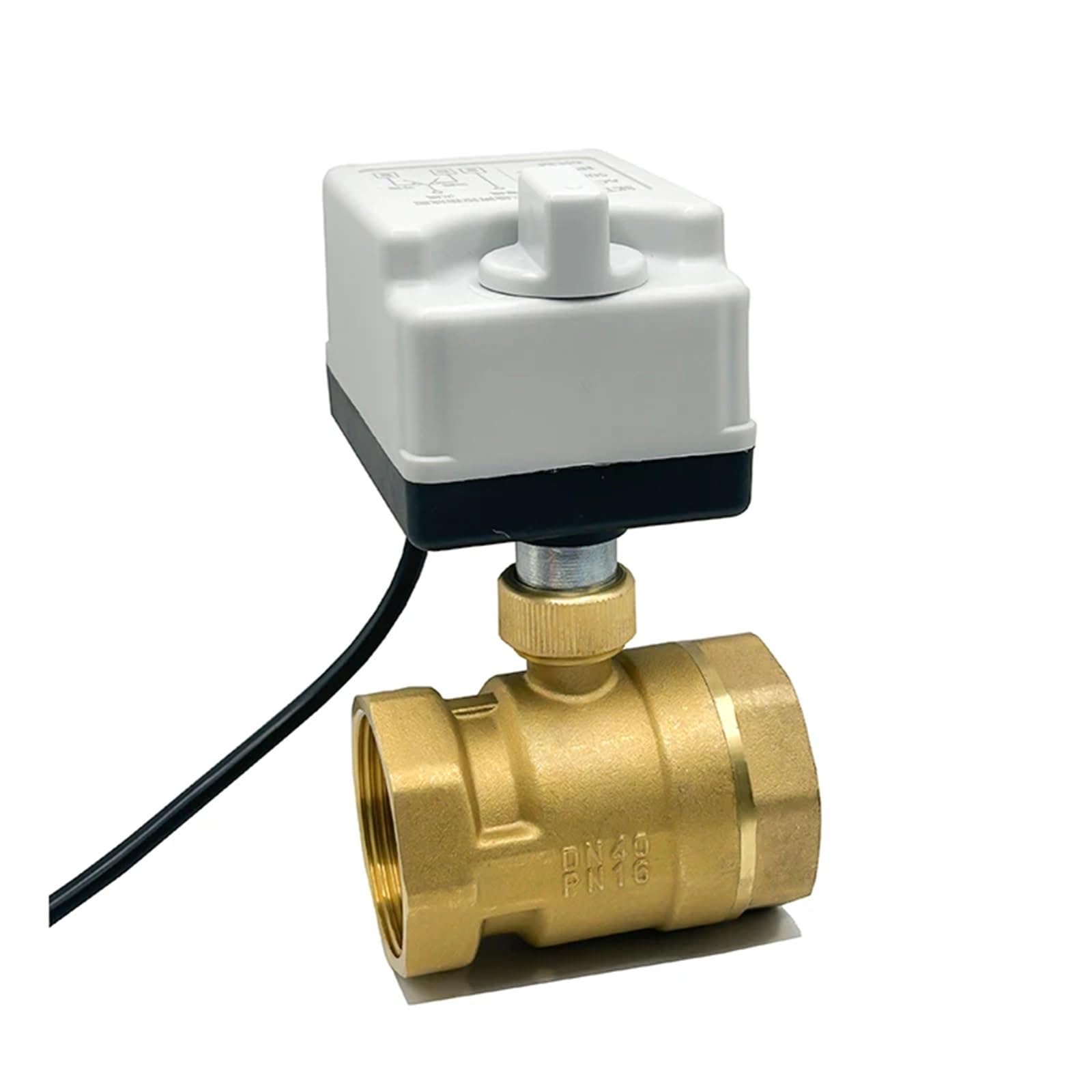 Válvula de Bola motorizada latón 2 vías DN15-DN50 Actuadores eléctricos 3 Cables y Controles con Interruptor Manual 220 V 12 24(220VAC,DN32)
