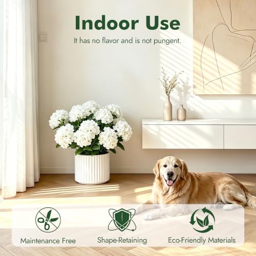 ECO TWIG Hydrangea Artificial Flowers Potted: 24" Faux Artificial Plants UV Resistant Waterproof Artificial Flowers for Outdoors Indoor Porch Patio Home Office Decor by ECO TWIG - Used condition - Image 9