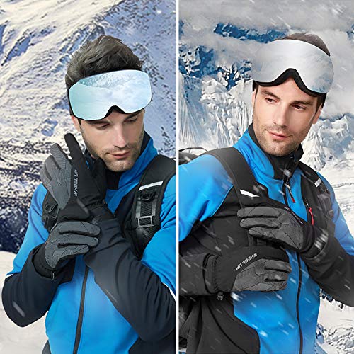 Luvas, Romacci Luvas de inverno Luvas à prova d'água à prova de vento Luvas de snowboard quente Luv