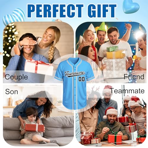 Image of Custom Baseball Jersey Personalized Stitched or Printed Name Number Baseball Shirt Sports Uniform Gifts for Men Women Youth