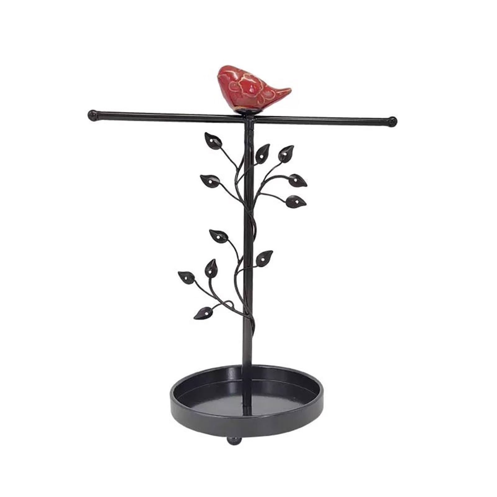 guiling-1986 Jewelry Organizer Jewelry Necklace Stand Metal with Bird Decor Jewelry Display