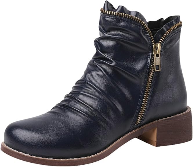 Winter Boots for Women Orthopedic Ankle Boots Water Anti-Slip Warm Outdoor Shoes Leather Dress Shoes with Zipper