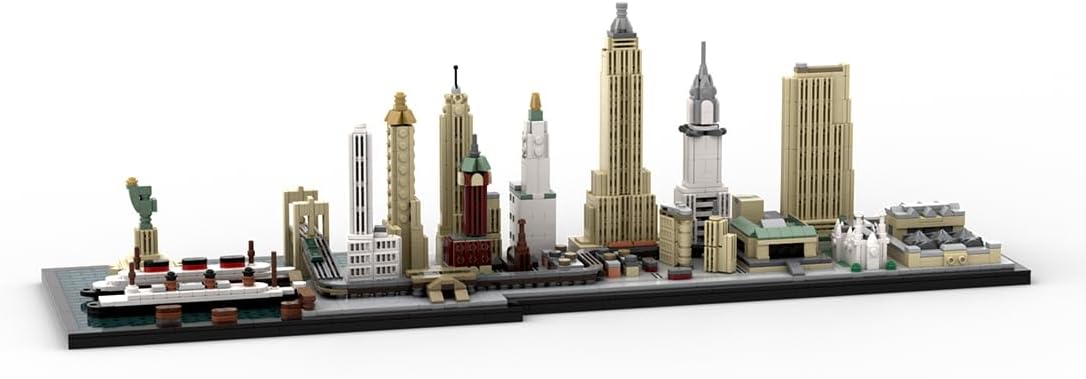 Architecture New York City Skyline Landmark Buildings, 1:2000 Modular House Building Set, 2175 Pieces Street View Bricks Blocks for Adults, Modular Buildings Authored by Taters
