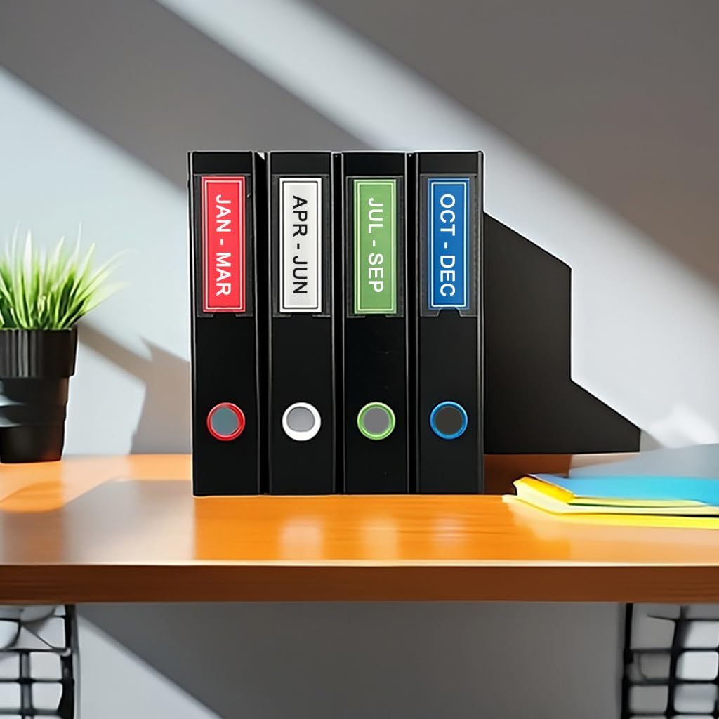 Scandinavian Style 3-Ring Binder 50% More Storage Space & Flat 8.5x11 Page Display by Keepfiling -12 Pack -Black/Lime Green