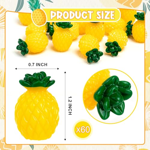 Clesdf 60Pcs Mini Resin Pineapple, Artificial Tiny Pineapple Figurines, Fake Pineapple Decor For Party Fruit Bowl Home Kitchen Photography Props thumb #1