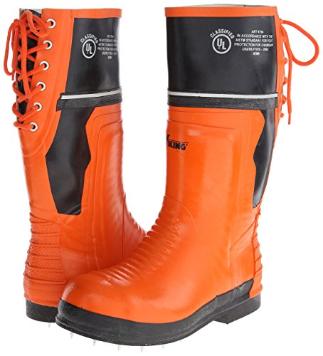 Viking Footwear Class 2 Chainsaw Caulked Boot,Orange/Black,10 M Us #TOP6