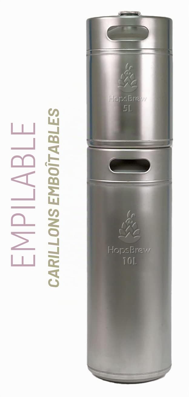 Mini growler en acier inoxydable 304 (10 L standard argent)