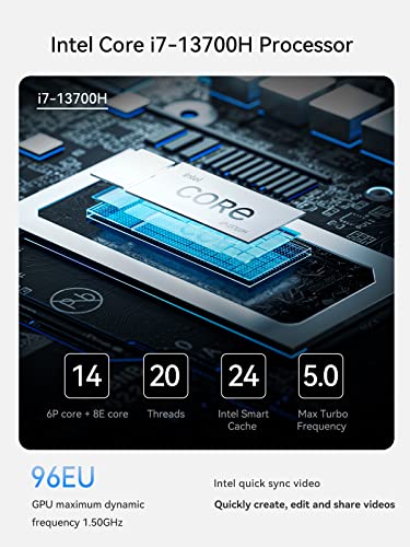 Image of MINISFORUM NPB7 Mini PC 13th Gen Core i7-13700H(14C /20T) Mini Computer Barebone Version Without RAM /SSD /OS, HDMIx2+USB4x2 8K@60Hz Outputs, Intel Iris Xe Graphics Eligible Desktop Computer