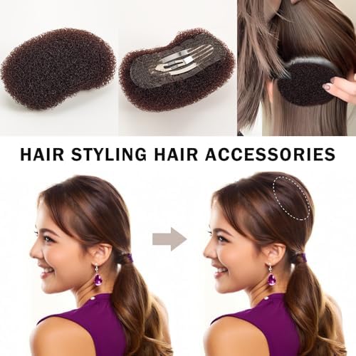 Vouchmind 3PCs Volumizing Hair Sponge Inserts with Puff Cushion Clips - 3