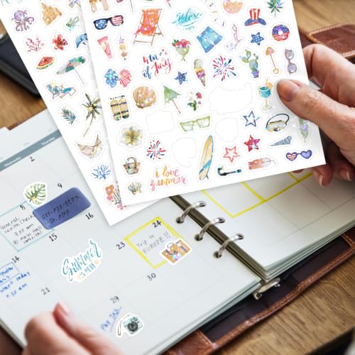 Image of 1050Pcs+ Seasonal Planner Stickers Holiday Planner Scrapbook Stickers for Planners Adults Multicolor Waterproof Scrapbook Sticker for Scrapbooking Journaling DIY Crafts Daily Life Party Supplies