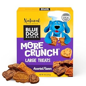 Blue Dog Bakery Natural Dog Treats, More Crunch Large, Assorted Flavors, 18oz Box, 1 Box