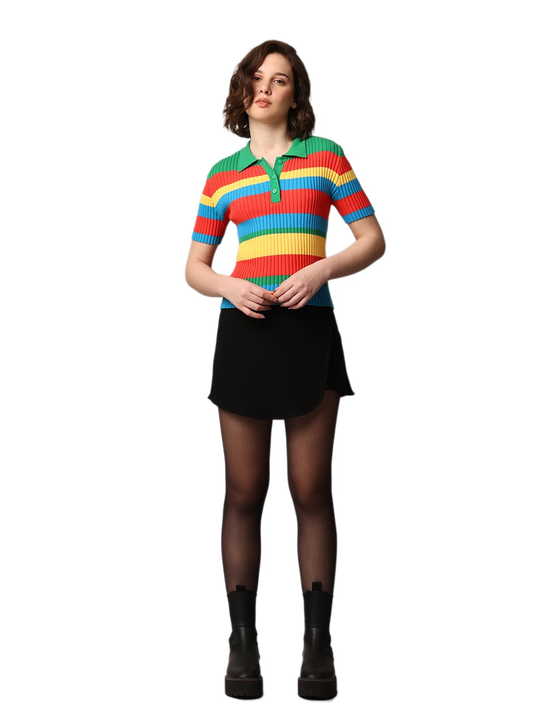 Women's Cotton Striped Regular Fit T-Shirt