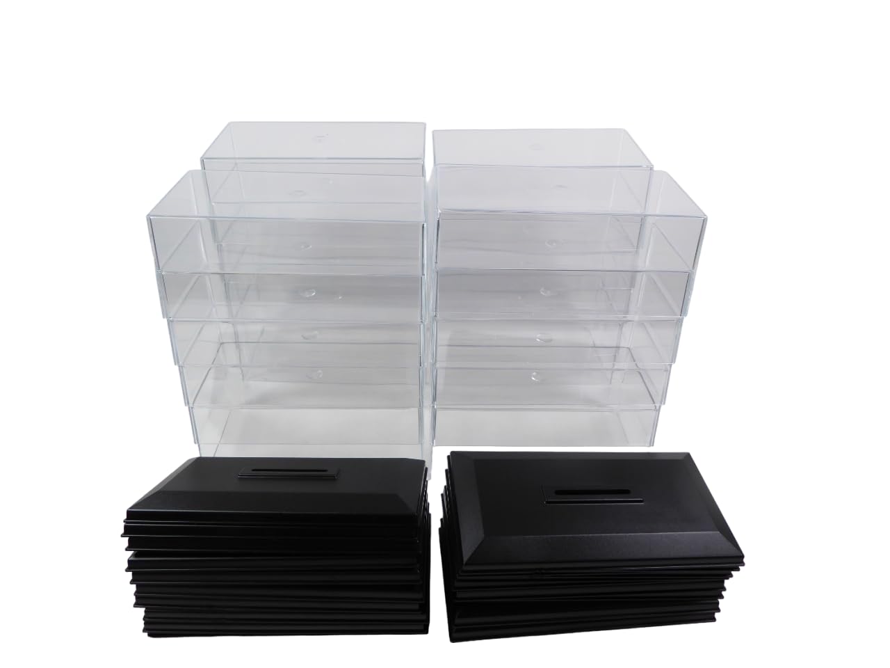 OPO 10 Lot de 20 boites avec Couvercle + Socle pour Voiture Miniature de Collection 1/43 - vitrine Cristal Acrylique