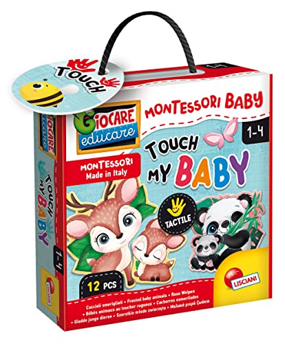 Lisciani - MONTESSORI BABY : Touch My Baby - Para Niños de 1 a 4 años - Juego Educativo Desarrollo Sensorial - Aprendizaje MONTESSORI Táctil - Juego Lúdico e Intuitivo - Fabricado en Italia