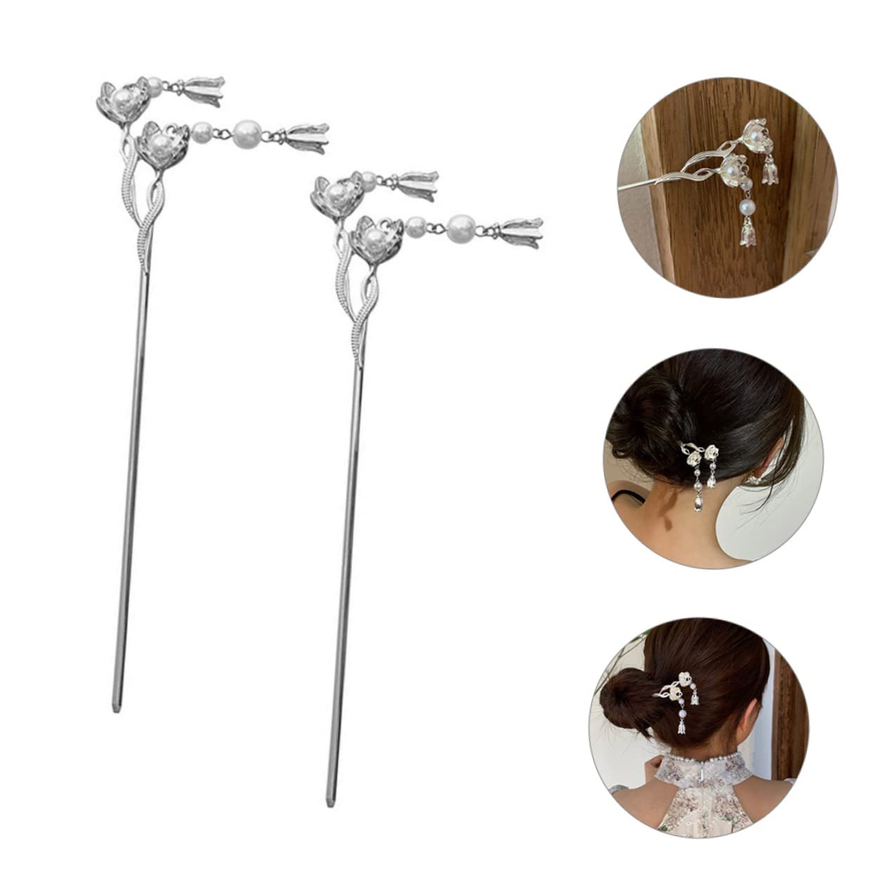 MAGICLULU 10piezas Horquillas De Pelo De y Flor Para De Cabello Elegantes Palillos Para Moño Accesorios Para Mujeres Para Cumpleaños Especiales
