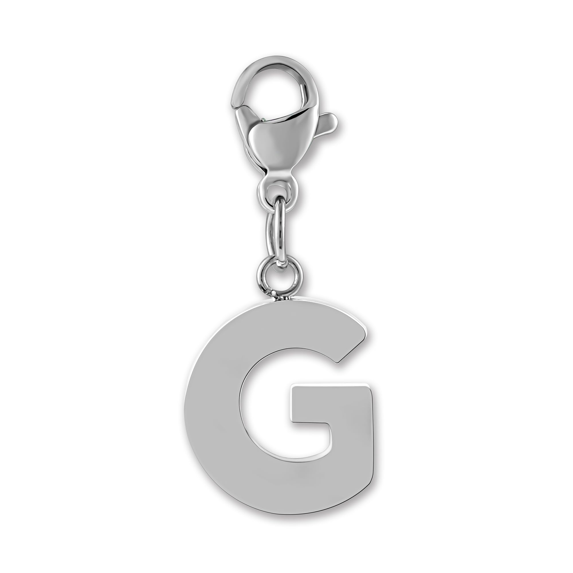 GD GOOD.designs Buchstaben Anhänger mit Karabiner Verschluss - Kettenanhänger Initial Charm aus Edelstahl I Chirurgenstahl Anhänger für Bettelarmband