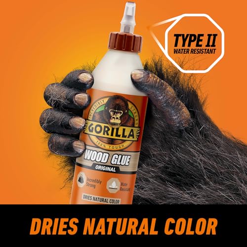 Gorilla Wood Glue, 18 Ounce Bottle, Natural Wood Color,
