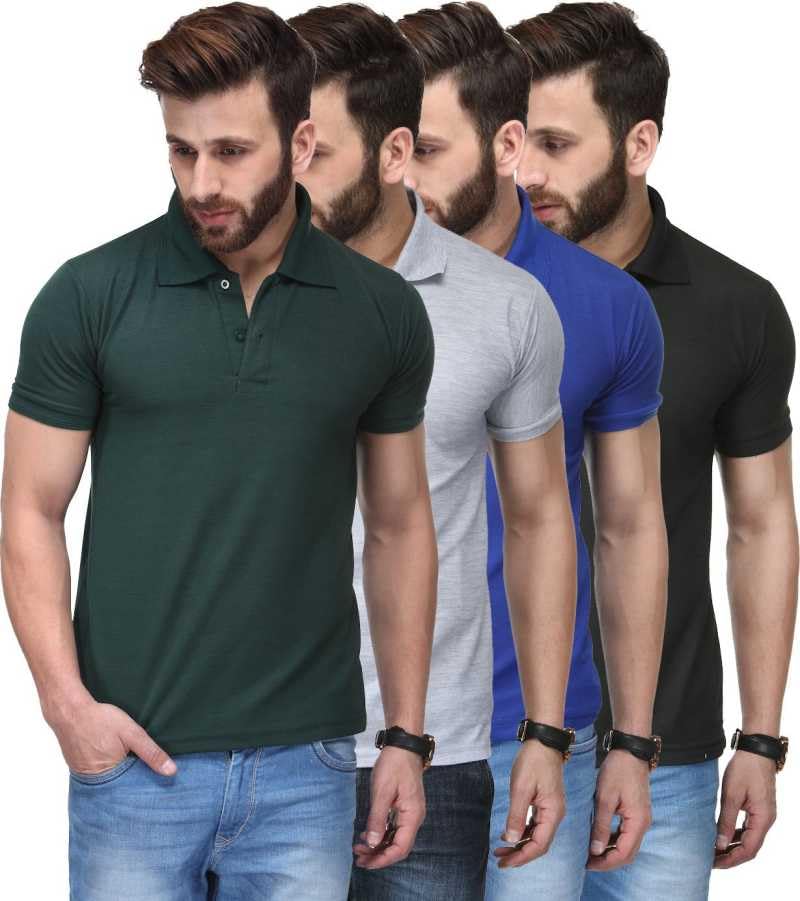 Image of T.N.X Men's Regular Fit Polos (Pack of 4)