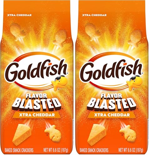Goldfish Flavor Blasted Xtra Cheddar Cheese Crackers, 6.6 Oz Bag (Pack of 12)