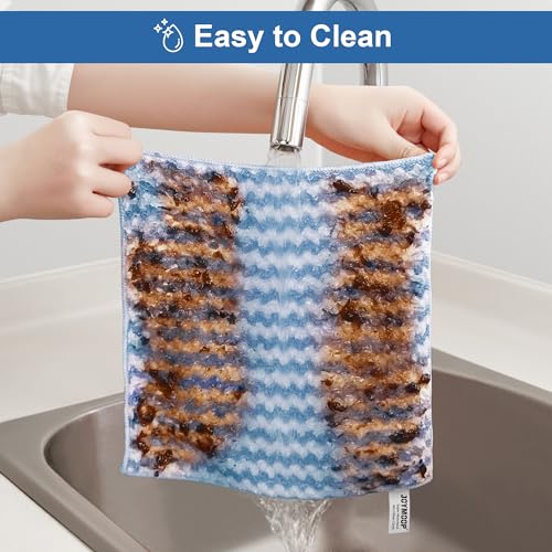 JOYMOOP Microfiber Cleaning Cloths – 18 Pack, 10" x 10", Blue – Reusable, Lint-Free, Super Absorbent Towels for Kitchen, Car, and Household Cleaning by JOYMOOP - Image 8