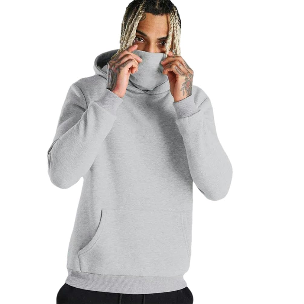 JXQXHCFS Sport Canotte Uomo Fitness Senza Maniche Con Cappuccio Tasca Top Camicia Per Gli Uomini Abbigliamento palestra, Maschera senza maniche, XL