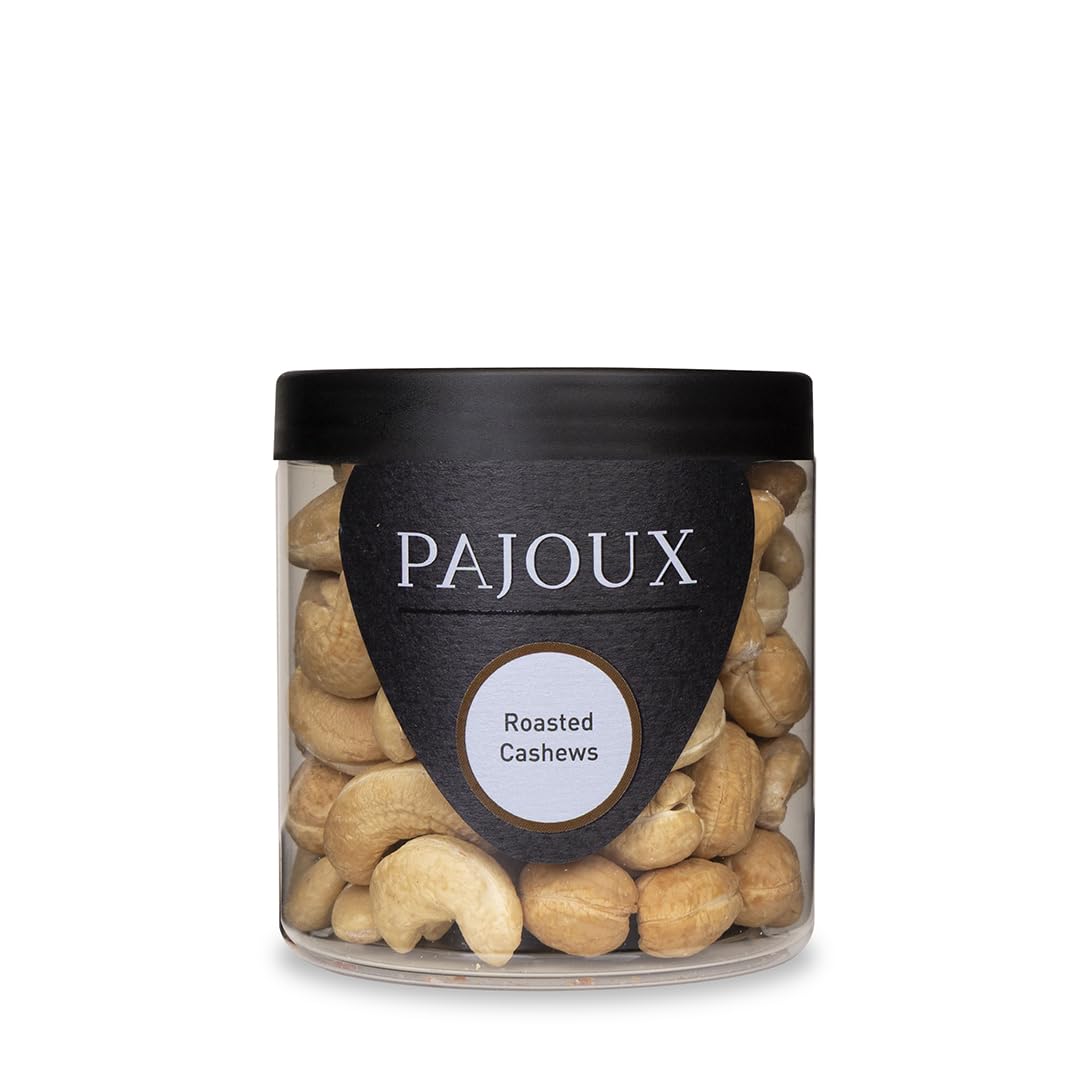 Pajoux Roasted Cashews (Small) 130g | Whole Cashew Nuts - Roasted UNSALTED Cashews - Dry Roasted Nut - GMO Free - Nuts in a Gift Jar
