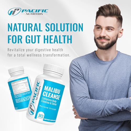 Pacific Nutrition Full Body Detox - Malibu Cleanse Complete Body & Intestinal Cleanse with Senna Leaf, Cascara Sagrada Bark & Aloe Vera - Natural Detox for Men’s & Women’s Health, 30 Capsules - Image 3