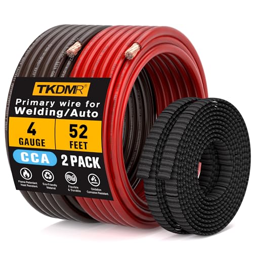 Câble de batterie calibre 4 AWG fil électrique rallonge CCA rouge noir 7.9m