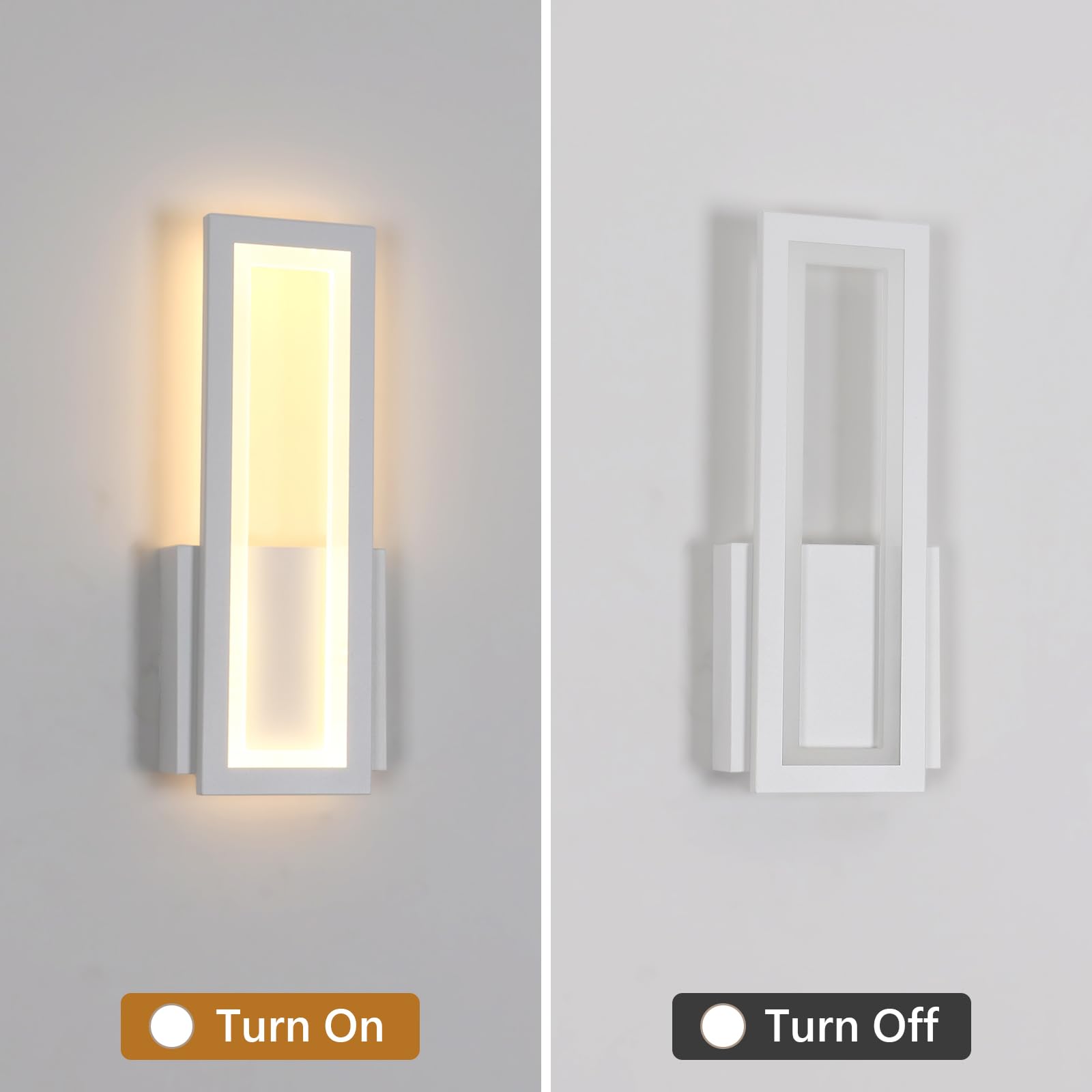 Osairous Applique da Parete Interno, 2 Pezzi 16W 1800LM 3000K Bianco 32CM | Lampada da Parete Moderno in Acrilico, Lampada a Muro Bianco Camera da Letto per Soggiorno Corridoio Studio Balcone