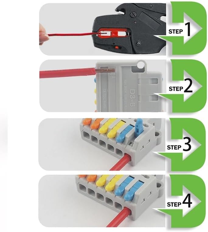 25PCS Compact Wire Connector Push-in Lever Spring Splice Terminal Block for Home Electrical Led Lighting Wiring(221)