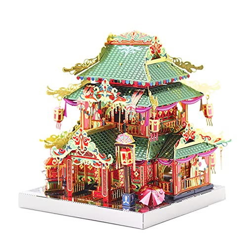 Mu 3D Metal Puzzle For Adult Beginner China Town Yihong Beauty Courtyard,Architecture Gardens Miniature Building Diy Model Kits, Birthday #TOP1