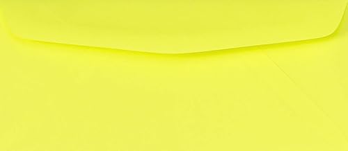 Miniatura 1 de LUX Paper #10 Sobres regulares, 4 18 pulgadas x 9 12 pulgadas, color amarillo eléctrico, paquete de 500 (4260-20-500)