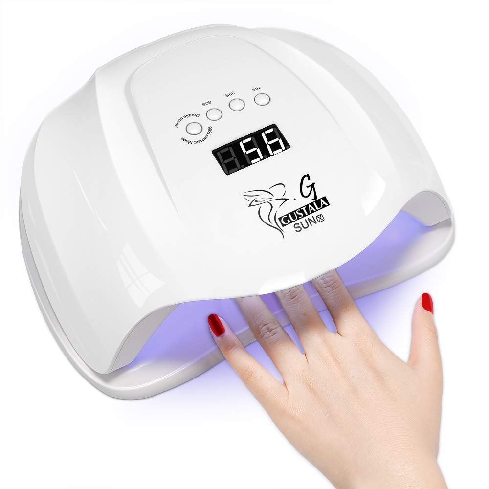 54W UV LED Nail Lamp Dryer for Gel Polish, GUSTALA Gel Nail Lamps with 36 Dual Light Source LEDs, 4 Timer Setting Nail Light Fingernail Polish Art Professional