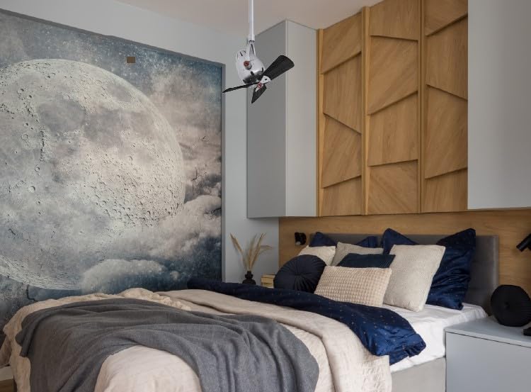 Miniatura 6 de Matthews Diane - Ventilador de techo direccional de 16 pulgadas con control remoto, mejor para espacios pequeños o cerca de conductos HVAC, níquel