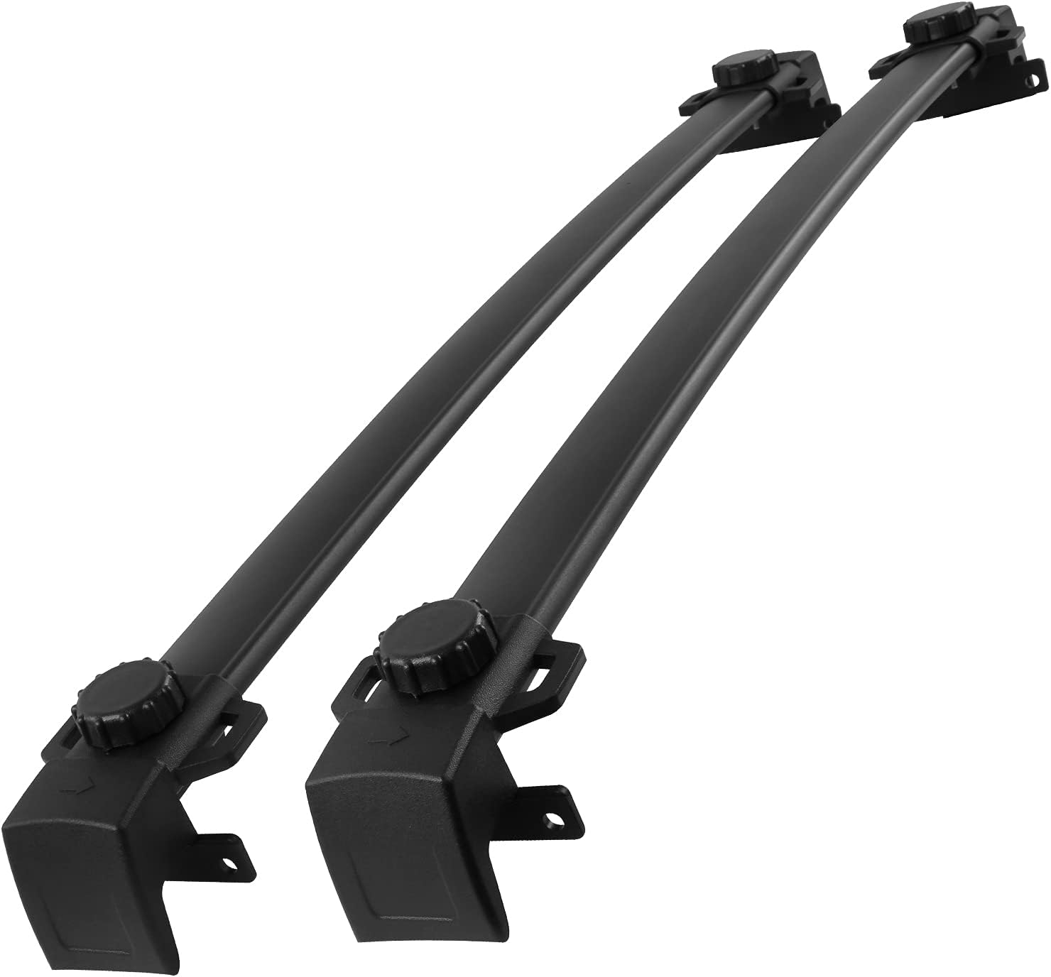 Spec-D Tuning Aluminum Adjustable Black Cargo Rail Cross Bar Roof Rack Compatible with Jeep Compass 2017-2018