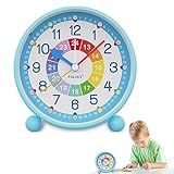 ⏰【Hochwertiges Material】: Der Wecker kinder besteht aus umweltfreundlichem ABS-Material, das langlebig und schön in der Form ist, und das farbenfrohe Zifferblatt zieht Kinder eher an. Abmessungen: 11,2 x 5 x 11,2 cm