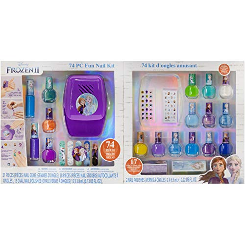 Disney Frozen - Townley Girl Mega Nail Set with Nail Dryer Foldable Gift Set for Parties, Sleepovers and Makeovers