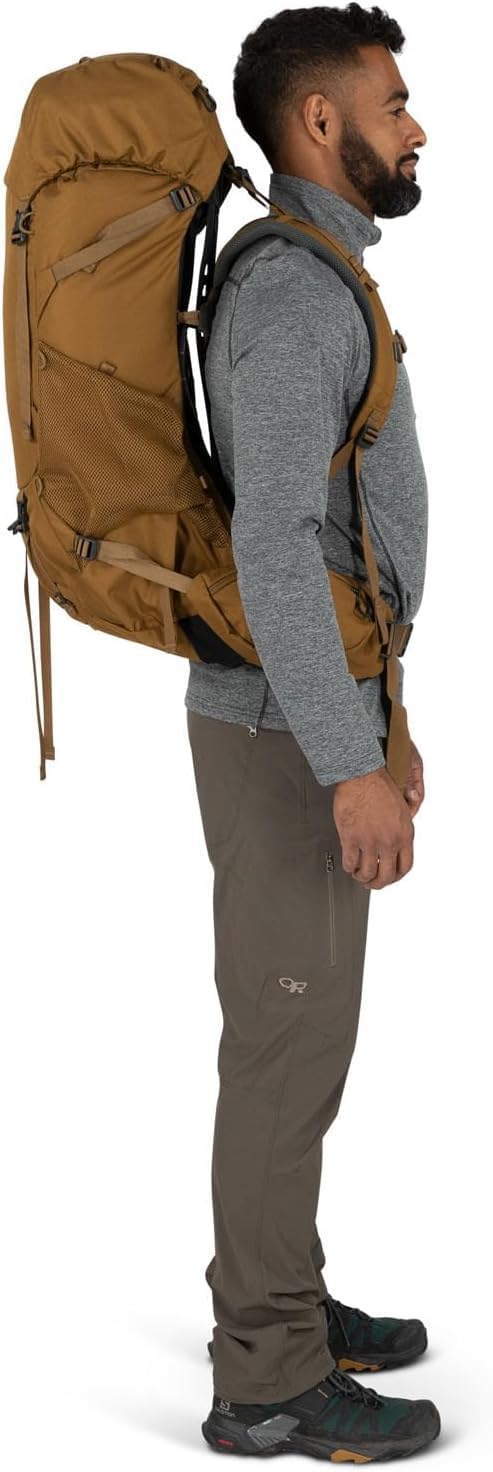 Osprey Rook Zaino da trekking uomo, 50L, Histosol Brown/Rhino Grey