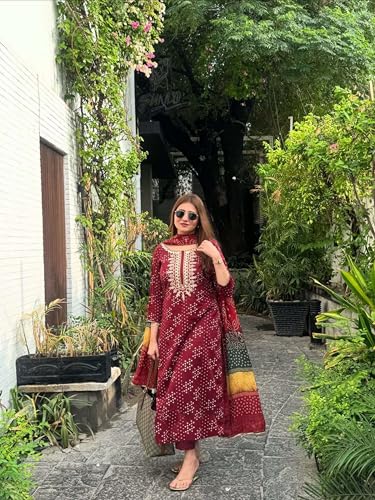 Image of ANNI Designer | Rayon Straight Printed Kurta with Pant & Dupatta | Kurta Set for Women | Cotton Kurti Set with Dupatta | Stylish Ethnic Suit Set Kurta Set