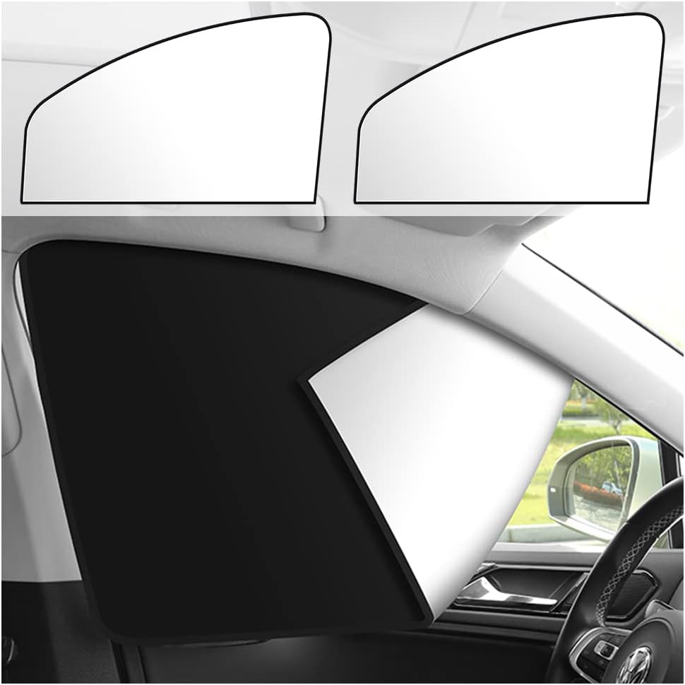 Strong Magnetic Car Window Shades - Isolation of UV Rays Sun Protection&Cooling Car Window Covers for Sleeping Camping - Full Blackout Window Shades for Car Side Windows (Front Window/2pcs)