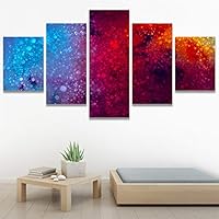 SIGNWIN 5 Panel Canvas Wall Art Abstract Closeup Digital Art Modern Artwork for Home Decorations Ready to Hang - 60