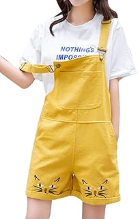 yellow denim dungarees